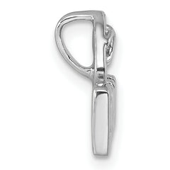 Sterling Silver Rh-Plated Polished Double Flipflop & 'Beach' Chain Slide