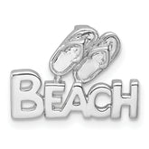 Sterling Silver Rh-Plated Polished Double Flipflop & 'Beach' Chain Slide
