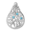 Starfish Sea Life Pendant in Sterling Silver with Blue Crystal Accents - Sophia Jewelers