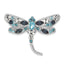 Dragonfly Slide Pendant in Sterling Silver with Blue Crystal, 30mm - Sophia Jewelers