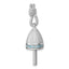 Sterling Silver Rhodium-Plated Brushed Blue CZ Buoy Pendant