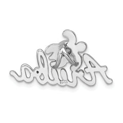 Sterling Silver Rhodium-Plated Blue Crystal Turtle Aruba Pendant