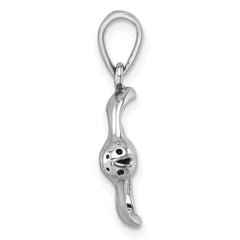Sterling Silver Rhodium-plated Polished Cownose Stingray Pendant
