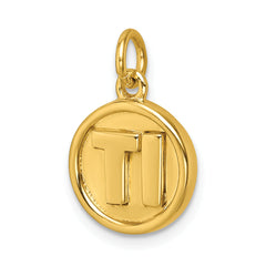 Sterling Silver Vermeil 'Ti' Round Charm