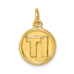 Sterling Silver Vermeil 'Ti' Round Charm
