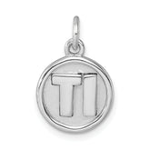 Sterling Silver Rhodium-Plated 'Ti' Round Charm