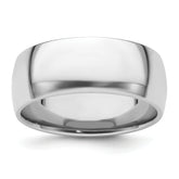 Platinum 8mm Lightweight Comfort-Fit Wedding Band Size 12