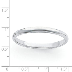 Platinum 3mm Half Round Featherweight Wedding Band Size 12