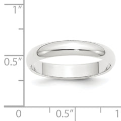 Platinum 4mm Half Round Featherweight Wedding Band Size 12