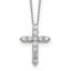 Lab-Grown Diamond Cross Necklace in 14K White Gold (1 ct. tw.), 18 Inch - Sophia Jewelers