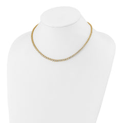 14k 5 carat Lab Grown Diamond VS/SI+ G+ 16 inch with a 2 inch extension Graduated Bezel Set Tennis Necklace