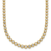 14k 5 carat Lab Grown Diamond VS/SI+ G+ 16 inch with a 2 inch extension Graduated Bezel Set Tennis Necklace