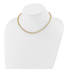 14k 7 carat Lab Grown Diamond VS/SI+ G+ 16 inch with a 2 inch extension Graduated Bezel Set Tennis Necklace