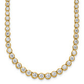 14k 7 carat Lab Grown Diamond VS/SI+ G+ 16 inch with a 2 inch extension Graduated Bezel Set Tennis Necklace
