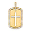Lab-Grown Diamond Cross Dog Tag Pendant in 14K Yellow Gold, 31mm (3/4 ct. tw.) - Sophia Jewelers