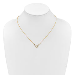 14K Polished 1/10 carat Diamond Geometric Triangles 18 inch Fashion Necklace