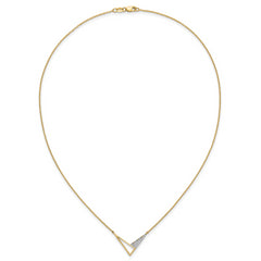 14K Polished 1/10 carat Diamond Geometric Triangles 18 inch Fashion Necklace