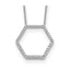 Lab-Grown Diamond Hexagon Necklace in 14K White Gold (1/4 ct. tw.), 18 Inch - Sophia Jewelers