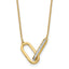 14K Polished 1/15 carat Diamond Interlocked Paperclip Links 18 inch Necklace