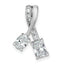 14k White Gold 7/8 carat Lab Grown Diamond VS/SI+ G+ Oval and Radiant Complete 18 inch Two Stone Pendant Necklace