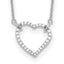 14k White Gold 1/5 carat Lab Grown Diamond VS/SI+ G+ Complete 18 inch Heart Necklace