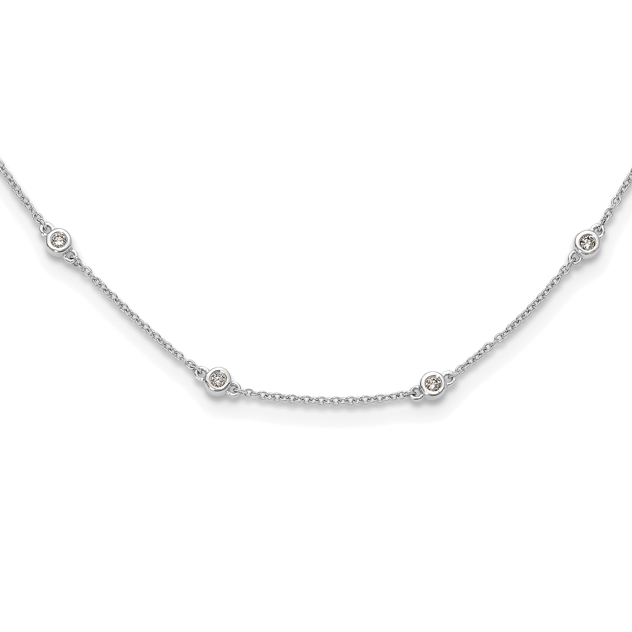 True Origin 14k White Gold 3/8 carat Lab Grown Diamond VS+ F+ Sixteen Station 16 inch Necklace