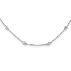True Origin 14k White Gold 3/8 carat Lab Grown Diamond VS+ F+ Sixteen Station 16 inch Necklace