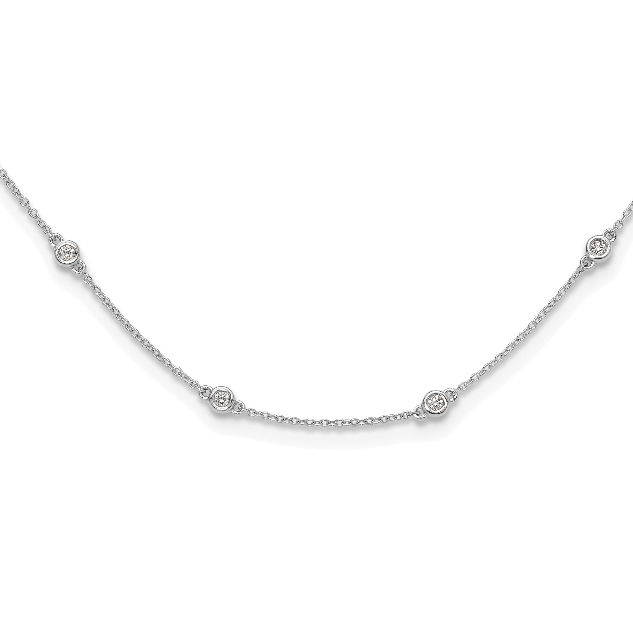 True Origin 14k White Gold 1/2 carat Lab Grown Diamond VS+ F+ Twenty Station 20 inch Necklace