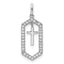 14K White Gold Polished Diamond Framed Dangle Cross Pendant