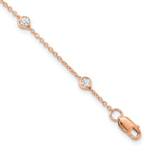 True Origin 14k Rose Gold 3/8 carat Lab Grown Diamond VS+ F+ Seven Station 7 inch Bracelet