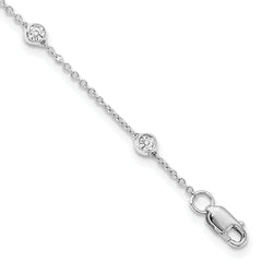 True Origin 14k White Gold 1/2 carat Lab Grown Diamond VS+ F+ Eight Station 8 inch Bracelet