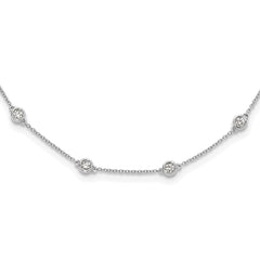 True Origin 14k White Gold 1 carat Lab Grown Diamond VS+ F+ Sixteen Station 16 inch Necklace
