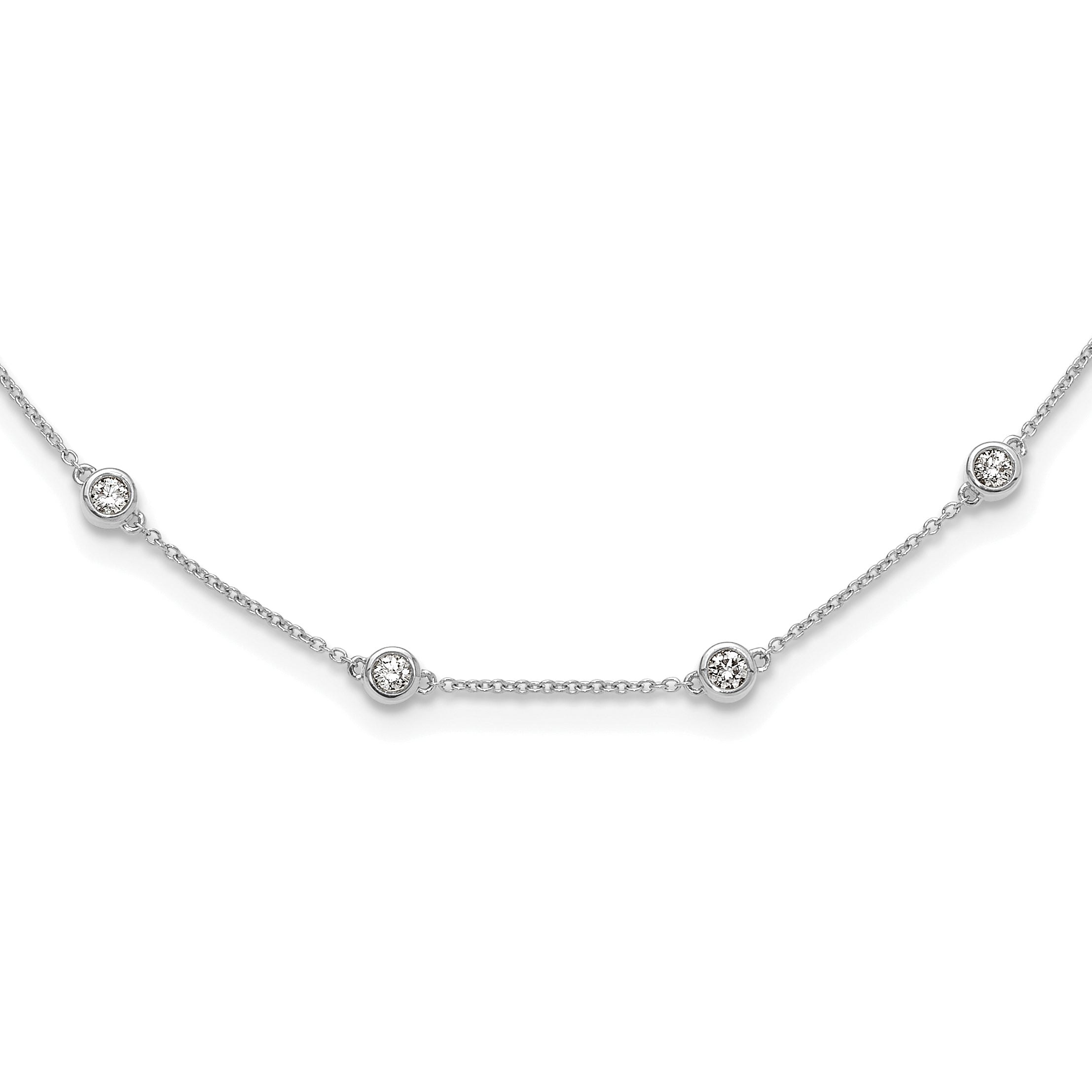 True Origin 14k White Gold 1 1/3 carat Lab Grown Diamond VS+ F+ Twenty Station 20 inch Necklace