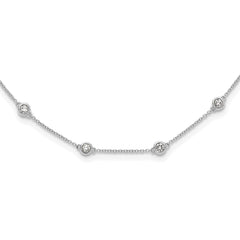 True Origin 14k White Gold 1 1/3 carat Lab Grown Diamond VS+ F+ Twenty Station 20 inch Necklace