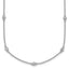 14k White Gold Complete 1/3 carat Bezel-set Diamond and Cable Chain 17-Station 20 inch Necklace