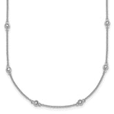 14k White Gold Complete 1/3 carat Bezel-set Diamond and Cable Chain 20-Station 20 inch Necklace