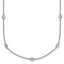 14k White Gold Complete 3/8 carat Bezel-set Diamond and Cable Chain 17-Station 20 inch Necklace