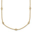 14k Complete 3/8 carat Bezel-set Diamond and Cable Chain 17-Station 20 inch Necklace
