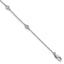 14k White Gold Complete 1/6 carat Bezel-set Diamond and Cable Chain 6-Station 7 inch Bracelet