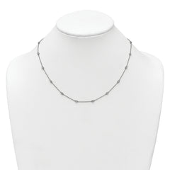 14k White Gold Complete 1/2 carat Bezel-set Diamond and Cable Chain 18-Station 18 inch Necklace