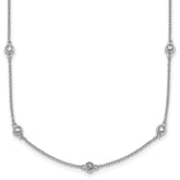 14k White Gold Complete 5/8 carat Bezel-set Diamond and Cable Chain 17-Station 20 inch Necklace