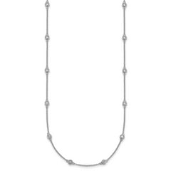 14k White Gold Complete 3/4 carat Bezel-set Diamond and Cable Chain 20-Station 20 inch Necklace