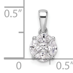 14k White Gold 1/2 carat Lab Grown Diamond VS/SI+ G+ Round and Marquise Pendant
