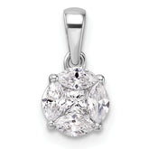 14k White Gold 1/2 carat Lab Grown Diamond VS/SI+ G+ Round and Marquise Pendant