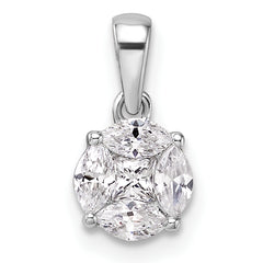 14k White Gold 1/2 carat Lab Grown Diamond VS/SI+ G+ Round and Marquise Pendant