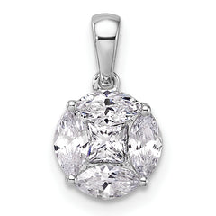 14k White Gold 1 carat Lab Grown Diamond VS/SI+ G+ Round and Marquise Pendant