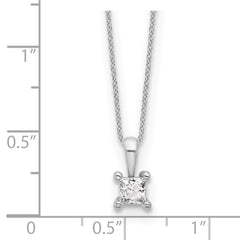 14k White Gold 1/2 carat Lab Grown Diamond VS/SI+ G+ 18 inch 4 Prong Pendant Necklace