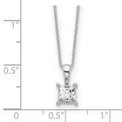 14k White Gold 3/4 carat Lab Grown Diamond VS/SI+ G+ 18 inch 4 Prong Pendant Necklace