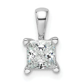 14k White Gold 3/4 carat Lab Grown Diamond VS/SI+ G+ 18 inch 4 Prong Pendant Necklace