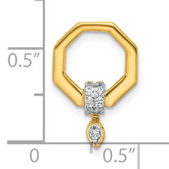 14K Polished 1/15 carat Diamond Octagon Chain Slide